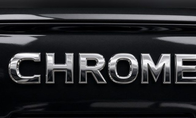 Stock adhesive chrome letters used to spell a name on a vehicle or sign